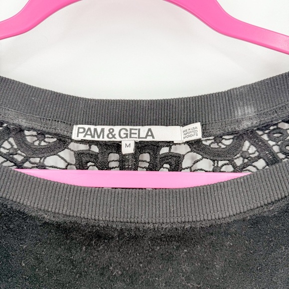 Pam & Gela Black Embellished Sweatshirt - Picture 2 of 4